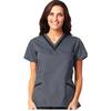 Fashion Seal Healthcare® Ladies’ Double V-Neck Tunics - Pewter/Black, Medium