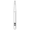 Two Striper® FG All Ceramic Guide Pin Diamond Burs – FG, Cone Guide Tip End, 5/Pkg - Medium, Blue, # SE259.2M, 2.0 mm Major/1.0 mm Minor Diameter, 2.0 mm Length