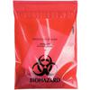 Waste Stick-On Bags – Red Biohazard, 100/Pkg - 9" x 10", 1.4 Quart