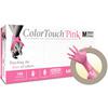 ColorTouch® Pink Latex Powder-Free Exam Gloves, 100/Box