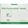 BD PrecisionGlide™ BD™ Regular Bevel Needles – 100/Pkg - 21 Gauge, 1
