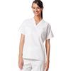Fashion Seal Healthcare® Unisex Set-In Sleeve Scrub Shirts - White, Small