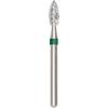 Patterson® Sterile Single-Use Diamond Burs – FG, Coarse, Green, Pointed Football, # 368, 25/Pkg - 2.0 mm Head Diameter